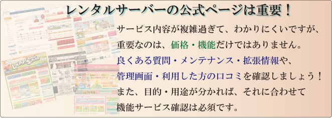 レンタルサーバーの公式ページは重要