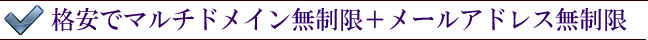 格安でマルチドメイン無制限＋メールアドレス無制限